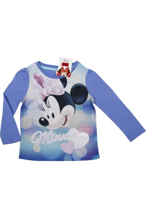 Minnie Modré dívčí tričko s dlouhým rukávem