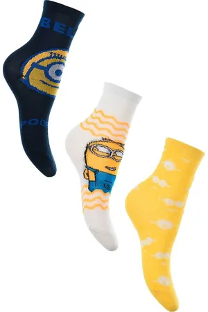Minions Trojbalení ponožek - modrá/bílá/žlutá
