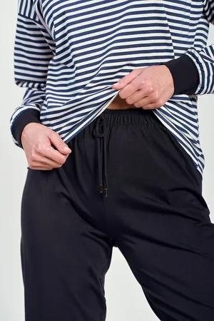 Taro Tmavě modré pruhované pyžamo Trudy 3219 dł/r S-XL Z25