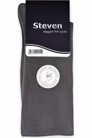 Steven Tmavě šedé pánské ponožky Art.107 LE3, GRAPHITE