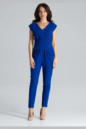 LENITIF Modrý elegantní overal K496 Sapphire