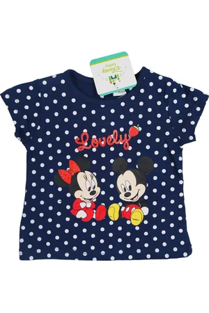 Minnie Modré dívčí tričko s puntíky