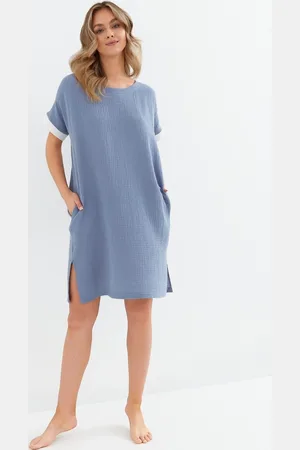 Cana Světle modrá mušelínová noční košile Muslin 133 kr/r S-XL