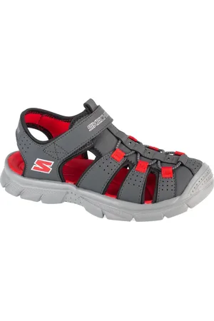Skechers Šedé chlapecké sandály Relix Sandal 406521L-CCRD