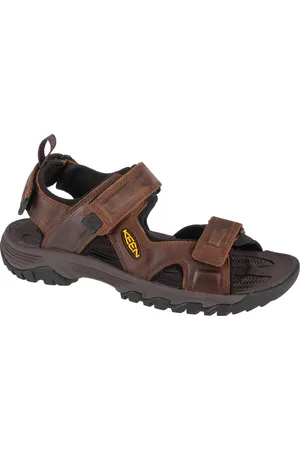 Keen Hnědé pánské kožené sandály Targhee III Open Toe Sandal 1022423