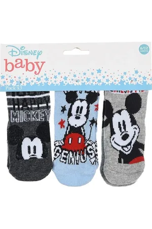 Mickey Mouse Set tří párů ponožek - tmavě šedá/modrá/světle šedá