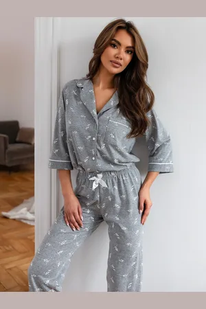 Sensis Šedé vzorované pyžamo Dora dł/r S-XL