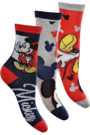 Mickey Mouse Trojbalení chlapeckých ponožek Mickey Disney - modrá/šedá/červená