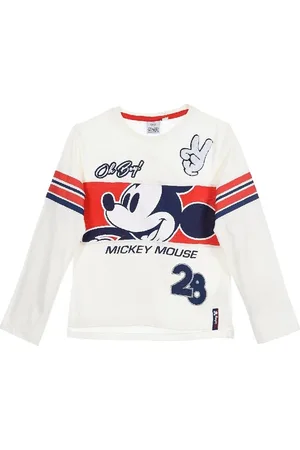 Mickey Mouse Chlapecké bílé tričko dlouhý rukáv