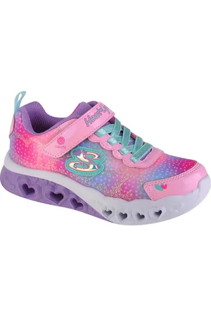 Skechers Barevné dívčí svítící tenisky Flutter Heart Lights 302315L-PKMT