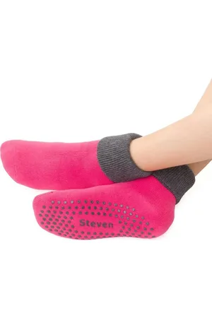 Steven Tmavě růžové protiskluzové ponožky pro dívky Art.038 TS021, PINK - ABS