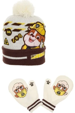 Paw Patrol Bílo-hnědý set čepice a rukavic Tlapková patrola - pro chlapce