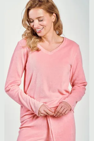 Taro Růžové teplé pyžamo Ruth 3244 Frotte dł/r S-XL Z25