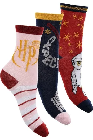 Harry Potter Trojbalení dívčích ponožek - /černá/červená
