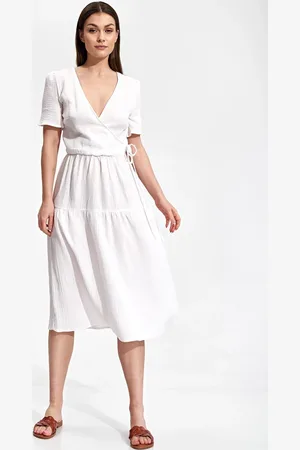 Figl Bílé lehké letní šaty M872 White