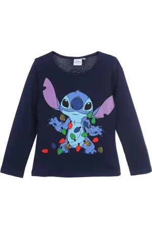 Lilo & Stitch Tmavě modré dívčí hřejivé tričko Christmas Stitch