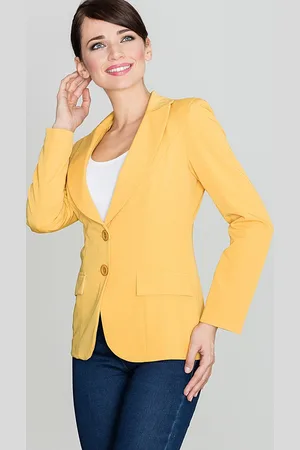 LENITIF Dámské žluté ležérní sako K013 Yellow