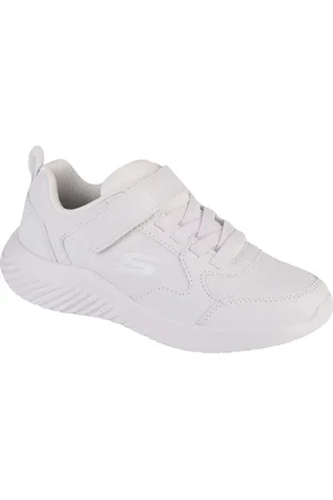 Skechers Bílé dětské tenisky Bounder - Power Study 405626L-WHT