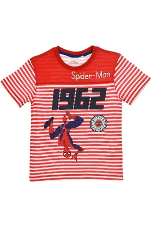 SPIDERMAN Spider-Man červené chlapecké pruhované tričko