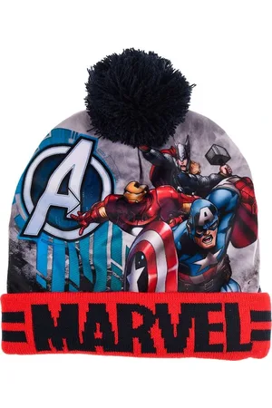 Marvel Marvel warm červeno-černá chlapecká čepice s bambulí