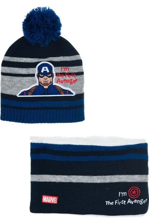 Marvel Pruhovaný set čepice a nákrčníku Captain America
