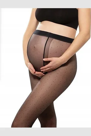 Gatta Černé vzorované těhotenské silonky Body Protect 01 20 den Mama
