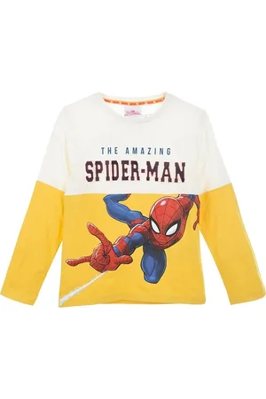 SPIDERMAN Marvel Spider - Man bílo-žluté tričko s dlouhým rukávem