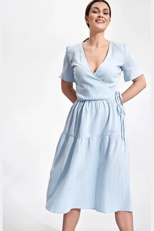 Figl Světle modré lehké letní šaty M872 Light Blue