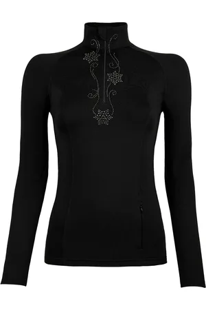 Termovel Černý dámský elegantní rolák zdobený kamínky