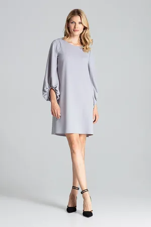 Figl Šaty s nadýchanými rukávy M693 Grey