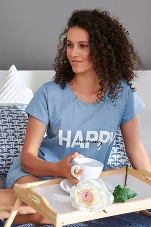 Doctor Nap HAPPY MOMMY SVĚTLE MODRÁ TĚHOTENSKÁ A KOJÍCÍ KOŠILE SE ZIPY