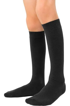 Steven Černé hladké podkolenky pro děti Art. 072 YK001, BLACK