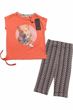 Emoi Dívčí oranžový set triko+legíny
