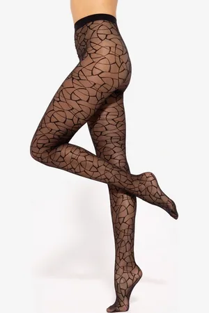 Gatta Černé vzorované silonky Mosaica wz.01 20 den