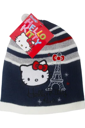 Hello Kitty Dívčí modrá pruhovaná čepice Paris
