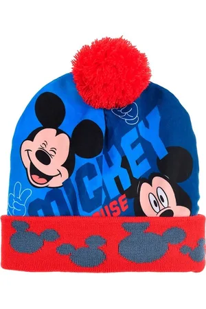 Mickey Mouse Disney warm modro-červená chlapecká čepice s bambulí