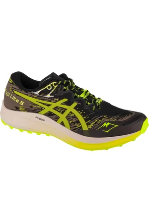 Asics Černo-hnědé pánské tenisky Fuji Lite 5 s limetkovými detaily 1011B889-001