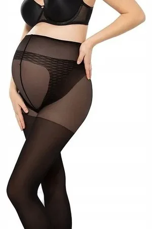 Gatta Černé těhotenské silonky Body Protect 40 den