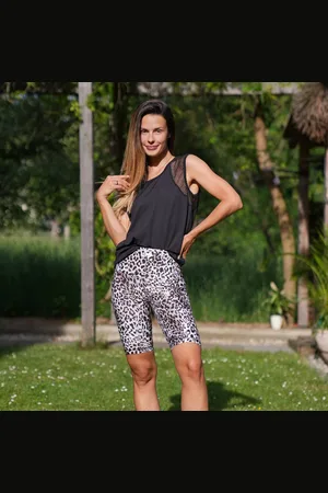 Termovel Dámské funkční biker shorts s leopardím potiskem