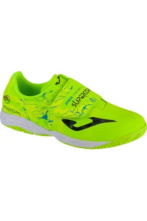 Joma Neonově zelené chlapecké sálové tenisky Super Copa Jr 2409 IN SCJW2409INV