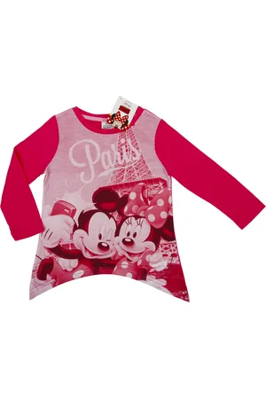 Minnie Dívčí červeno-růžové tričko s dlouhým rukávem