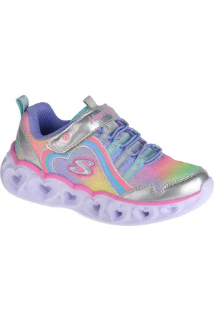 Skechers Barevné dívčí svítící tenisky Heart Lights-Rainbow Lux 302308L-SMLT