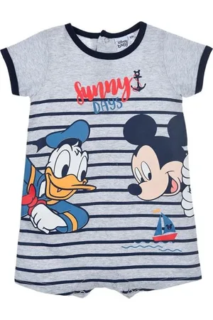 Mickey Mouse Šedé pruhované chlapecké body Disney Baby