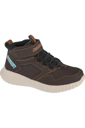 Skechers Hnědé chlapecké kotníkové boty Elite Flex-Hydrox 97895L-CHOC