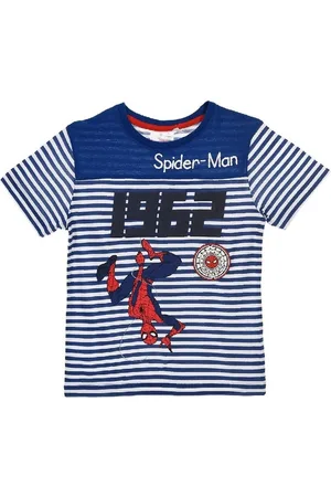 SPIDERMAN Spider-Man modré chlapecké pruhované tričko