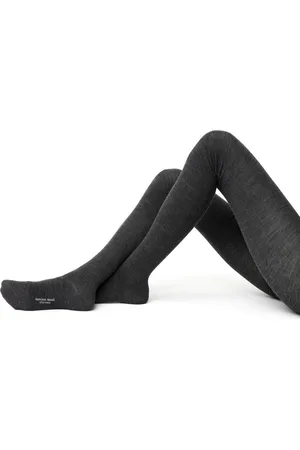 Steven Tmavě šedé merino punčochy - S/M 168 - 182 - Art.130 DB002, SIZE S/M 168 - 182 GRAPHITE MELANGE