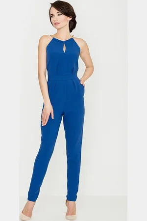 LENITIF Dámský elegantní modrý overal K338