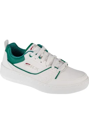 Skechers Bílo-zelené volnočasové tenisky Sport Court 92 - Ottoman 232472-WGR