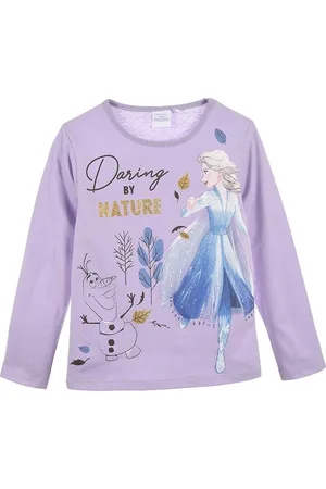 Frozen Fialové dívčí tričko Disney Elsa and Olaf