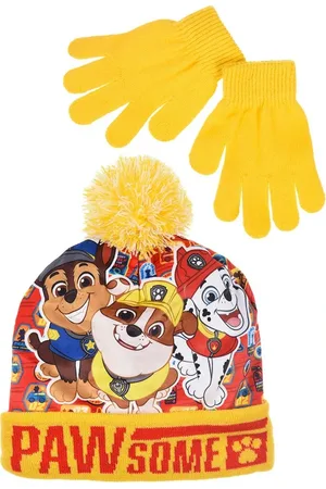 Paw Patrol žluto-oranžová sada čepice a rukavic